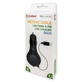 PAPP8R21 - Cellet 10 Watt (2.1 Amp) Lightning 8 Pin Retractable Car Charger for iPod, iPhone, iPad (Apple MFI Certified)