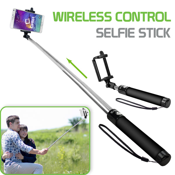 ACPOD4BK - Wireless Connectivity Self-Portrait Handheld Selfie Stick for Smartphones and Cameras - Black