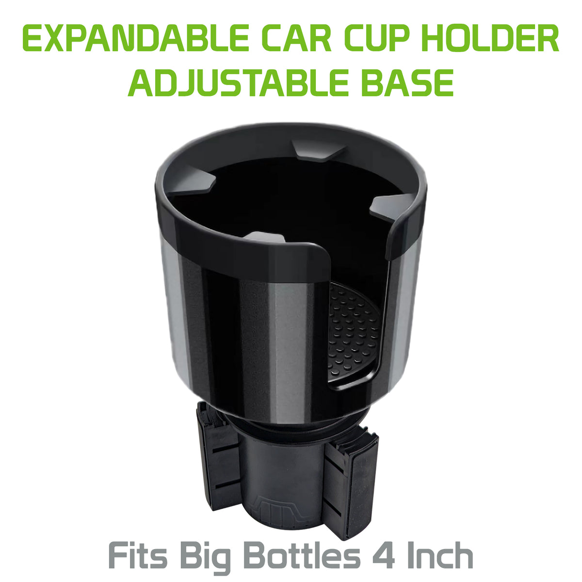 Expandable Cup Holder Expander for Car with Adjustable Base