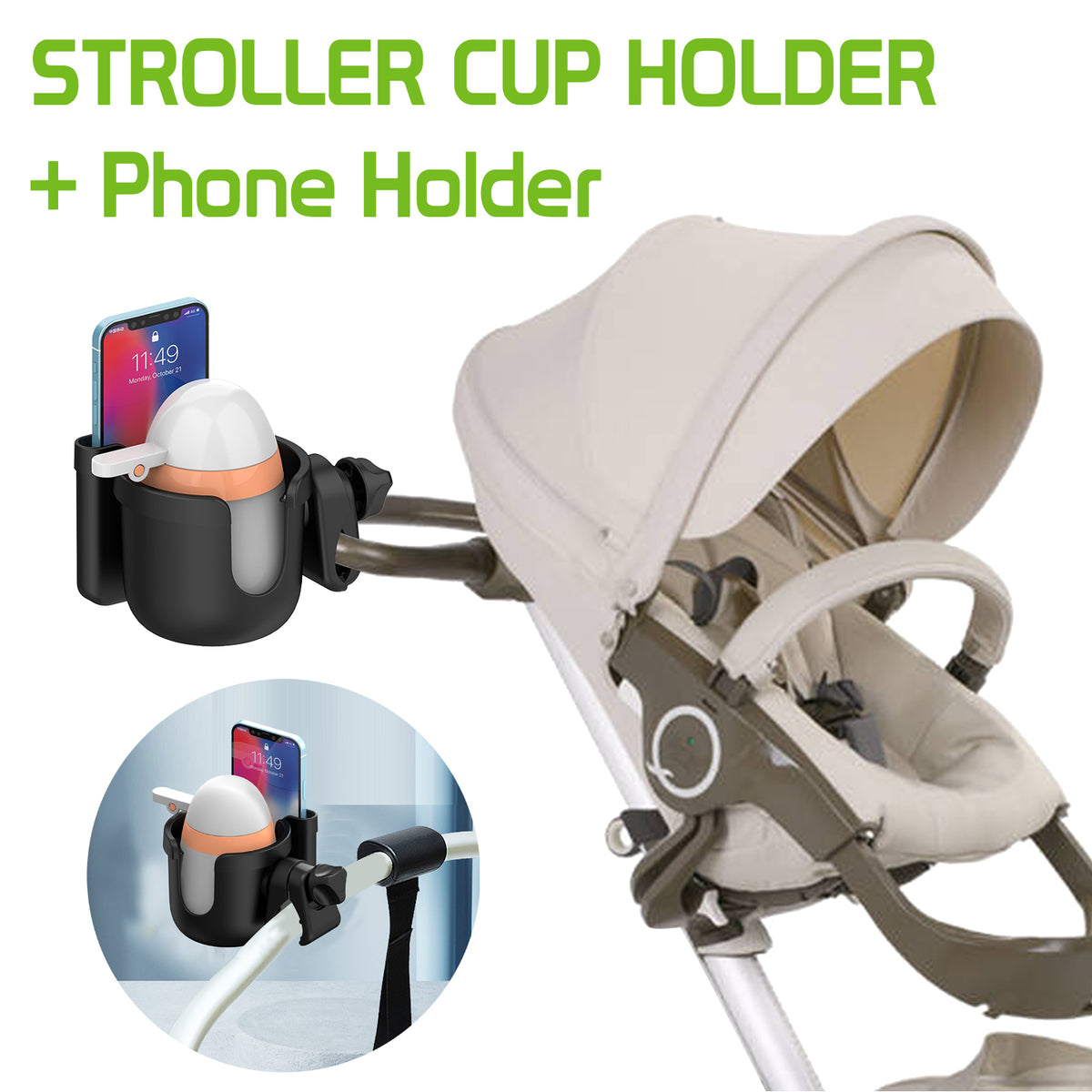 Baby stroller 2024 cup holder