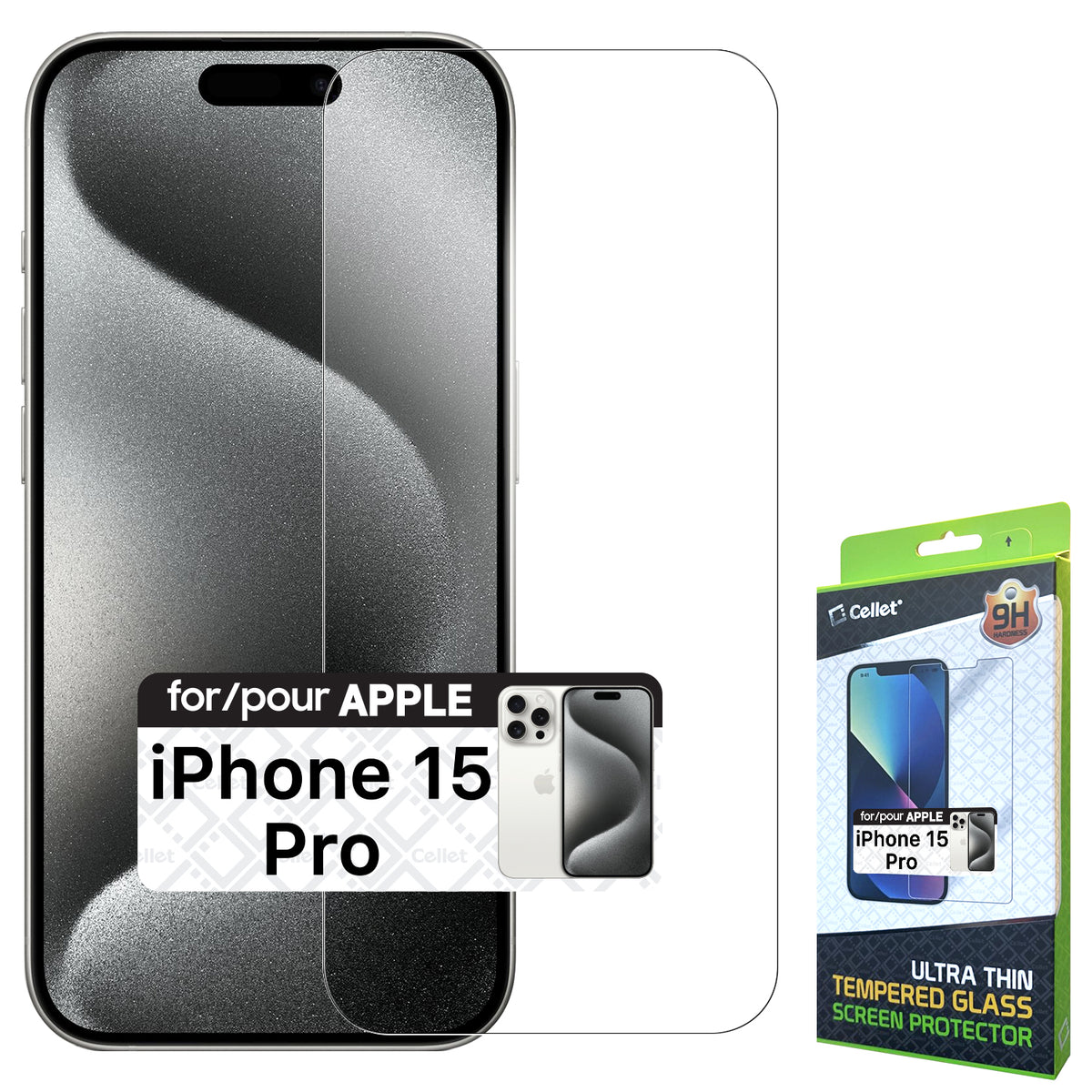 SGIPH15PRO - Apple iPhone 15 Pro Tempered Glass Screen Protector