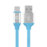 DCA4BL - Flexible / Soft / Tangle-Free Type A to type C Data cable - Blue - by Cellet