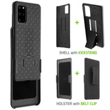HLSAMS20 - Galaxy S20 Holster, Shell Holster Kickstand Case with Spring Belt Clip for Samsung Galaxy S20