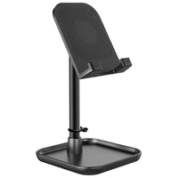 PH150BK - Adjustable Desktop Smartphone and Tablet Stand, Heavy Duty Adjustable Phone Stand with Mini Shelf, Non-Slip Rubberized Grips and Base Compatible to Smartphones, Tablets, iPads and Nintendo Switch – Black