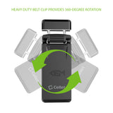 CLIPHDB - Cellet Universal Heavy Duty 360° Swivel Belt Clip Holder - Secure Phone Holster w/ Kickstand for All Smartphones & Cases - Durable, Rotatable Belt Clip