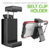 CLIPHDB - Cellet Universal Heavy Duty 360° Swivel Belt Clip Holder - Secure Phone Holster w/ Kickstand for All Smartphones & Cases - Durable, Rotatable Belt Clip
