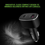 PCA48W - Cellet High Power 48W USB C & USB A Car Charger Adapter, QC 3.0 & PD Fast Charging for iPhone 15/14, Samsung Galaxy S24, iPad Pro, MacBooks, Dual Port Vehicle Lighter Plug