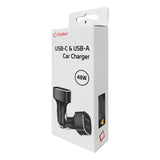 PCA48W - Dual USB Car Charger, Universal High Power 48 Watt Dual (USB A & USB C) Port Car Charger by Cellet - Black