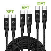 DCDC3PC - 3 Pack 3ft, 6,ft, & 10ft USB-C to USB-C Cables