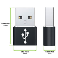 DCDA4 - 4 Pack - USB C Female to USB Male Adapter, Type C to A Data Sync and Charger Cable Adapter Compatible to iPhone 12, MacBook Pro 2019, MacBook Air 2020, iPad Pro 2020, Samsung Galaxy S20, S20 Plus, S20 Ultra, Google Chromebook and More