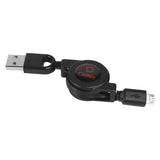 DAMICROR - Cellet Retractable Micro-USB Cable – 3ft Charging and Sync Cable for Android Devices, Tablets, and More