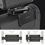 PH355BK -  Cellet Universal Car Headrest Mount for Tablets & Phones – 360° Rotating Back Seat Tablet Holder with Extendable Arm – Compatible with iPad Pro/Air/Mini, Samsung Galaxy Tab, iPhone & Kids Devices – Black
