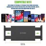 PH355BK -  Cellet Universal Car Headrest Mount for Tablets & Phones – 360° Rotating Back Seat Tablet Holder with Extendable Arm – Compatible with iPad Pro/Air/Mini, Samsung Galaxy Tab, iPhone & Kids Devices – Black