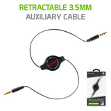 CN3535RBKB - Cellet Black Retractable 3.5mm Pin to 3.5mm Input Stereo Audio Cable