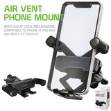 PH130 - Gravity Phone Mount, Air vent Phone Mount with Auto Lock Mechanism Compatible to iPhone 14 Pro Max and most 3.5" devices