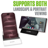 PHDA108WT - Cellet Universal Smartphone & Tablet Stand Holder, Non-Slip Silicone Desktop Phone Dock, Compatible with iPhone, Samsung Galaxy, iPad, Android Tablets, Desk Stand for Home, Office, Kitchen & Travel