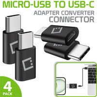 CNMICC4 - Micro USB to USB-C Adapter Converter Connector (4 Pack) – by Cellet