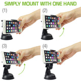 PHT850BKC - Car Windshield  Dashboard Phone Holder for Phones up to 4.3 Inches Wide