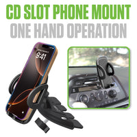 PHCN200CD - Cellet Universal CD Slot Car Phone Mount – 360° Rotating Holder with One-Touch Release, Anti-Slip Rubber Grip, Fits Smartphones Up to 3.5” Wide – Secure CD Base, Hands-Free GPS & Calling