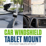 PHTABCN - Cellet Windshield Tablet Holder for Car Heavy Duty Suction Cup Mount 360 Rotation Cradle Compatible with iPad Air Mini, Samsung Galaxy Tab, Fire HD 7 8 10, GPS, Commercial Truck Drivers, Up to 9.7"