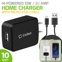 TCMICRO21GBK - Hi-Powered 10W / 2.1 Amp Home Charger (Micro USB cable included) - Black