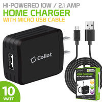 TCMICRO21GBK - Hi-Powered 10W / 2.1 Amp Home Charger (Micro USB cable included) - Black