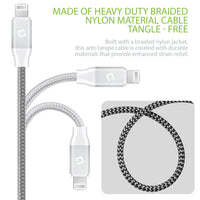 DA8T10BRSL - Cellet Heavy-Duty Nylon Braided Lightning Cable – 10FT (Apple MFi Certified)