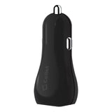 PUSBE21BK - Cellet Prism RapidCharge 12W 2.4A Dual USB Car Charger for Android and Apple Devices - Black