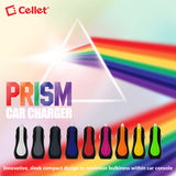 PUSBE21BK - Cellet Prism RapidCharge 12W 2.4A Dual USB Car Charger for Android and Apple Devices - Black