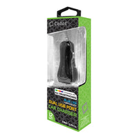 PUSBE21BK - Cellet Prism RapidCharge 12W 2.4A Dual USB Car Charger for Android and Apple Devices - Black