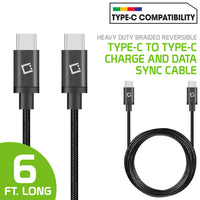 DCUSB20 - 6 Feet USB-C to USB-C Fast Charging / Data Sync Cable - Black