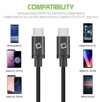 DCUSB20 - 6 Feet USB-C to USB-C Fast Charging / Data Sync Cable - Black