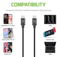 DCUSB20 - 6-Feet USB-C to USB-C Charging / Data Sync Cable - Black