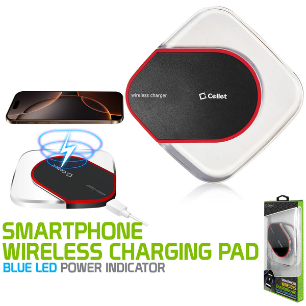 QI200BK - Wireless Charging Pad, Cellet LED Wireless Charging Pad - Black