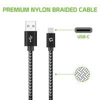 DCA4IN - USB-C Cable, Cellet 5-In. Premium Nylon Braided Fast Charging USB-C Cable