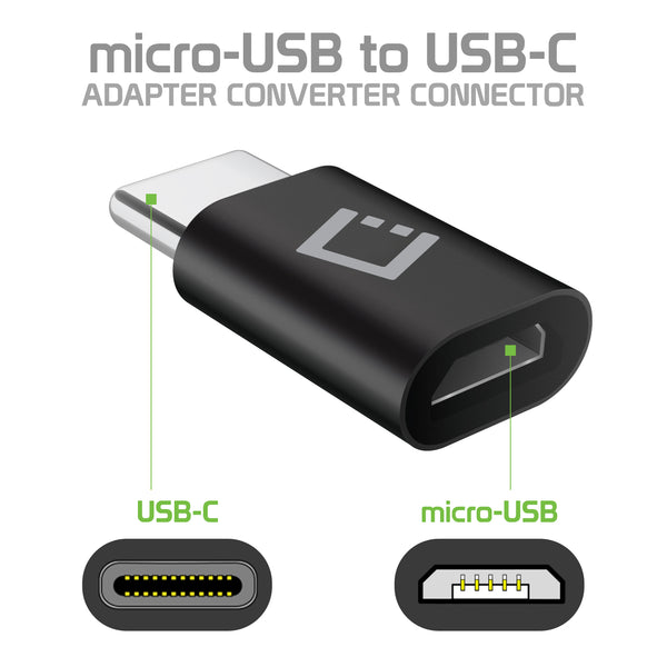 CNMICCBK - Cellet Micro-USB to USB-C Adapter Converter Connector - Black