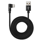 DCA904BK - Cellet Right Angle USB C Cable 4ft, 90 Degree USB-A to USB-C Fast Charging Cord, Durable Nylon Braided Fast Charger Data Sync Cable Compatible with Samsung Galaxy S24 S23 Note, Google Pixel, LG, Car Play