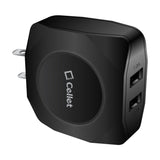 TANN220BK - Cellet Dual USB Home Charger, 10 Watt / 2.1 Amp Wall Charger for Apple iPhone X, 8, 8 Plus, iPad Pro, iPad Mini 4, Samsung Galaxy Note 8, Galaxy S8, S8 Plus, etc.-Cable Sold Separately- Black