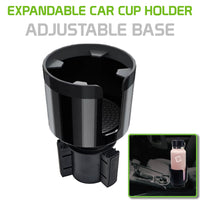 CUPEXT - Expandable Car Cup Holder with Adjustable Base, Fit Big Bottles up to 4 Inch Wide, Compatible with Hydro Flasks 32/40 Ounce, Black