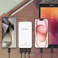 DCA4IN3 - Cellet 3-Pack USB-C to USB-A Short Cable 5-Inch | Durable Nylon Braided Fast Charging & Data Sync Cord | Compatible with iPhone 15/16, Samsung Galaxy S24/FE, Google Pixel, iPad, Tablet, Switch