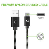 DCA4IN3 - Cellet 3-Pack USB-C to USB-A Short Cable 5-Inch | Durable Nylon Braided Fast Charging & Data Sync Cord | Compatible with iPhone 15/16, Samsung Galaxy S24/FE, Google Pixel, iPad, Tablet, Switch
