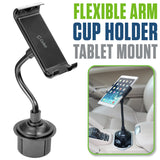 PHC19CN - Cellet Flexible Arm Cup Holder Tablet Mount - Universal Car Cup Base Holder with 360° Swivel & Adjustable Neck for iPad Pro Air Mini, Samsung Galaxy Tab, Surface, & 4.7-9.5 Inch Devices