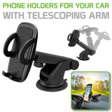 PHD350 - Universal Extendable Telescopic Arm Windshield and Dashboard Smartphone Holder Mount by Cellet