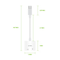 DCAPOWER - USB-C Audio & Charge Adapter – Dual USB-C to 3.5mm Audio Converter & Charge Adapter