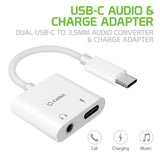 DCAPOWER - USB-C Audio & Charge Adapter – Dual USB-C to 3.5mm Audio Converter & Charge Adapter