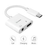 DCAPOWER - USB-C Audio & Charge Adapter – Dual USB-C to 3.5mm Audio Converter & Charge Adapter