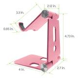 PHALURG_FA - Adjustable Desktop Stand, Heavy Duty Adjustable Aluminum stand with 270 Degree Rotation for Smartphones, Tablets, iPads and Nintendo Switch – Rose Gold