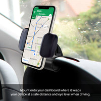 PHD255 - Dashboard Clip Phone Holder – Non-Slip Clamp & 360° Rotation – Universal Car Mount for Safe and Hands-Free Driving