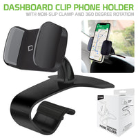 PHD255 - Dashboard Clip Phone Holder – Non-Slip Clamp & 360° Rotation – Universal Car Mount for Safe and Hands-Free Driving