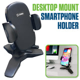 PHW100 - Cellet Desktop Phone Holder Stand for Desk - Adjustable 360 Degree Rotating Smartphone Mount with Quick Release Button, Non-Slip Base, Fits iPhone, Samsung Galaxy, Heavy Duty Desk Mount